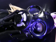 Rubber gas mask girl