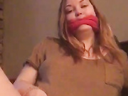 Cleave gag masturbation