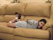 Tied Up Navy Girl force to blowjob