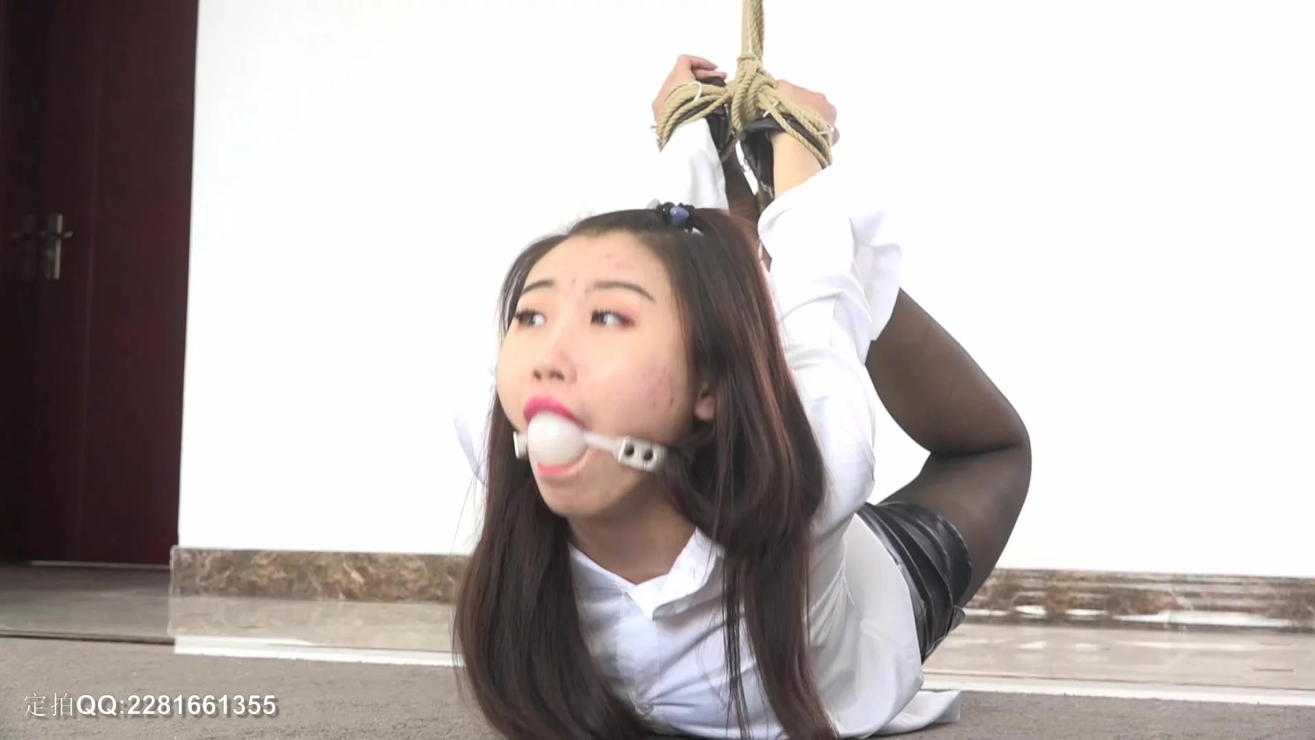 BoundHub - Asian Girl Hogtied and Strung