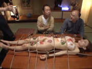 sashimi on a bound Japanese girl