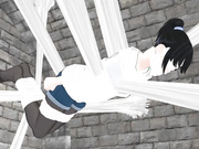 Anime girl in spiderweb bondage animatiom
