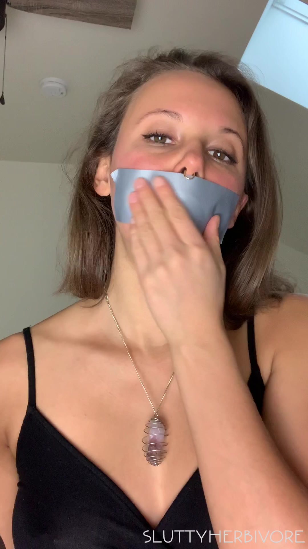 Gagged panty Babysitter in