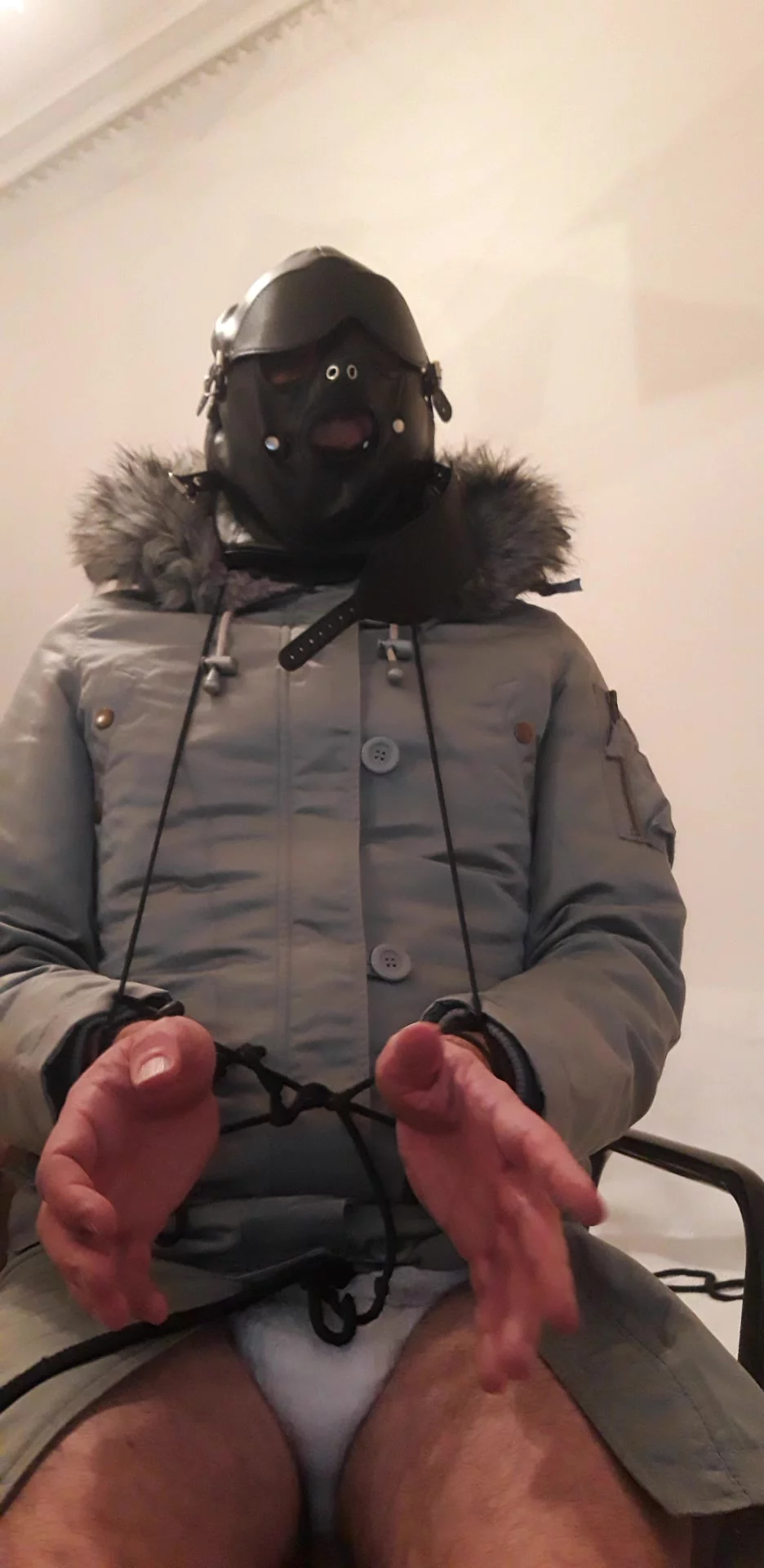 BoundHub - Tied up pee desperation in diaper