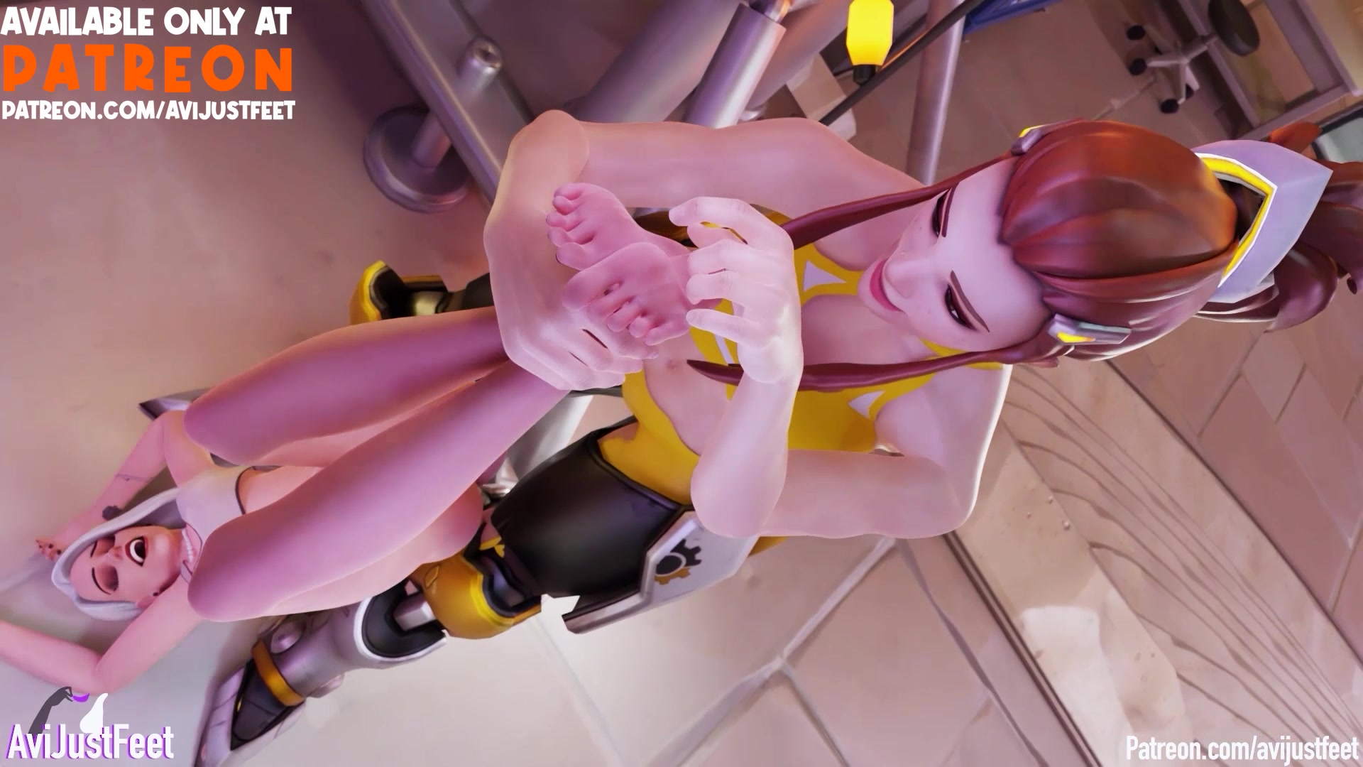 BoundHub - Ashe and Brig Tickle Lickle Overwatch Tickling