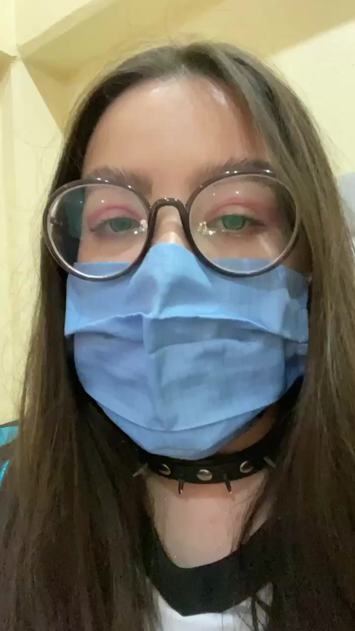 BoundHub - Mexican babe deep breathing in surgical mask