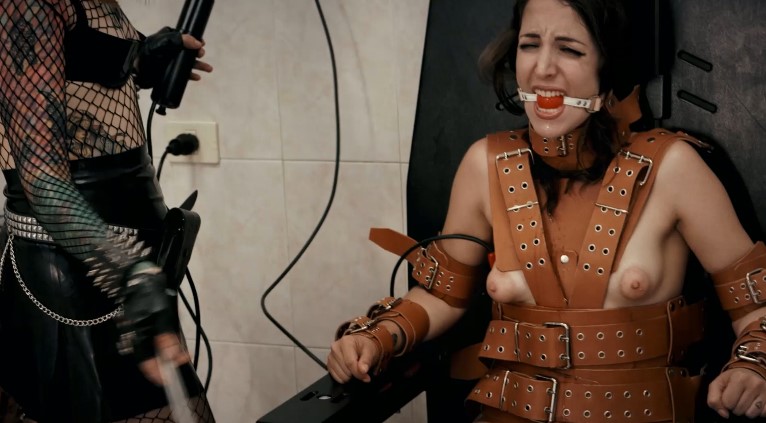 Jail Bdsm Porn BoundHub Latex prison girl in cuffs and cage 6