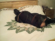 Leather coat bondage