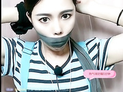 Chinese girl self gag livestream